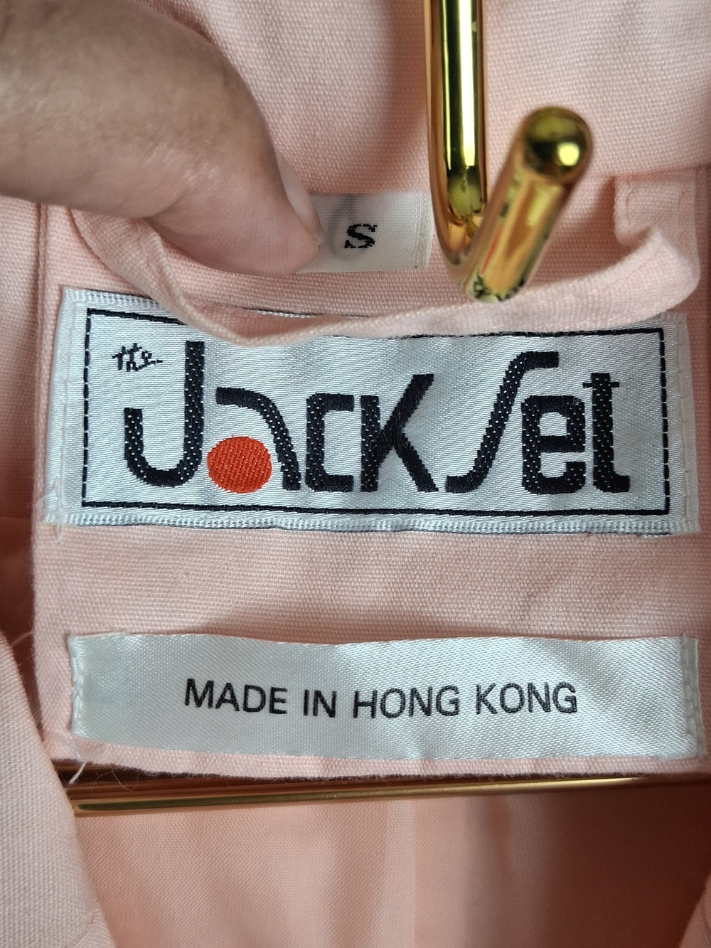 Vtg The Jack Set Trench Coat S Peach Double Breasted Belted 80s Rain Jacket Wmns - Picture 8 of 15